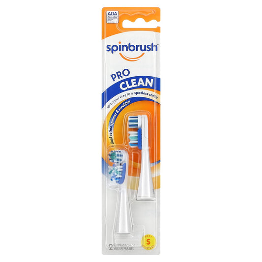 Spinbrush, Pro Clean, Replacement Brush Heads, Soft Bristles, 2 Brush Heads - Image 1