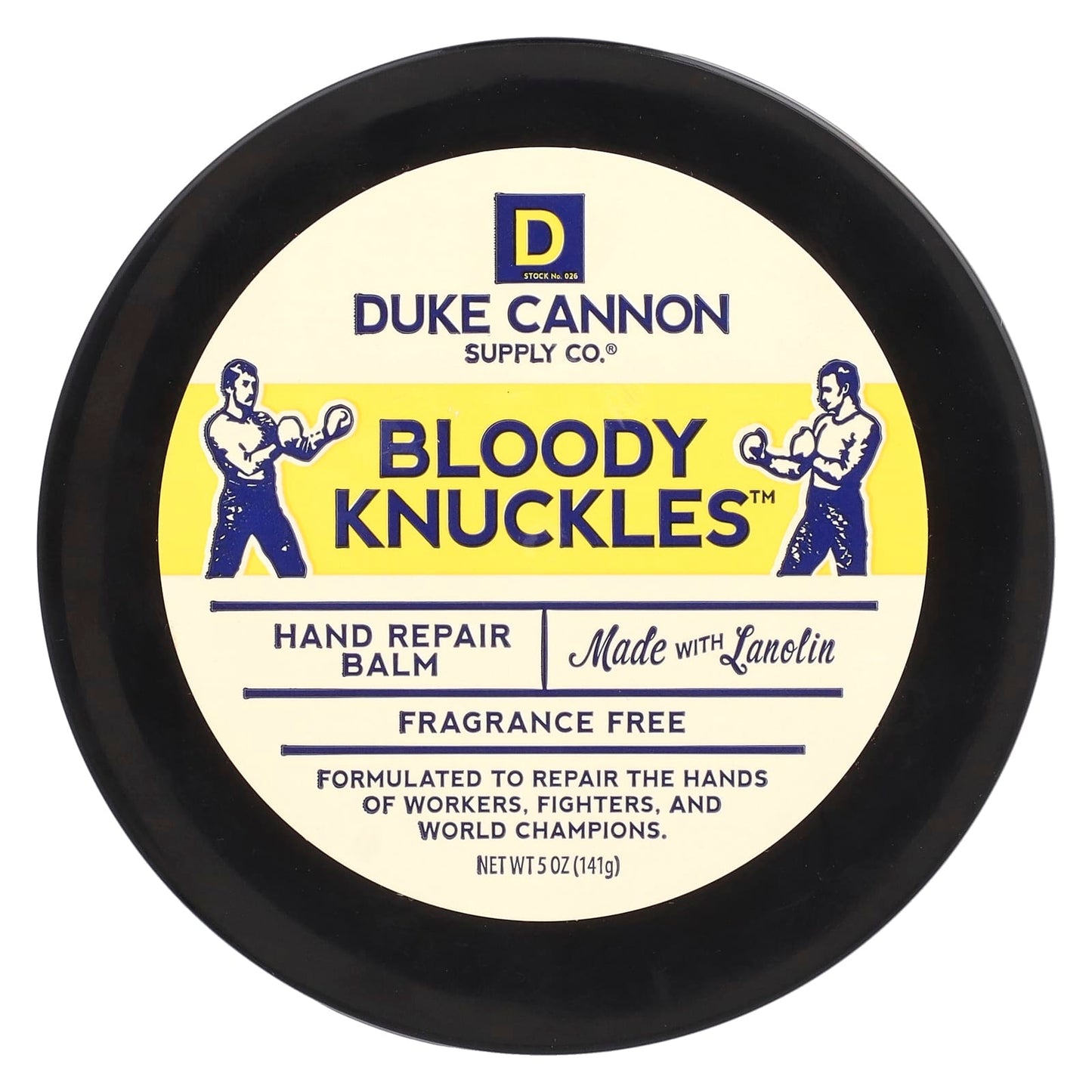 Duke Cannon Supply Co. Bloody Knuckles Hand Repair Balm, Fragrance Free, 5 oz - Image 1
