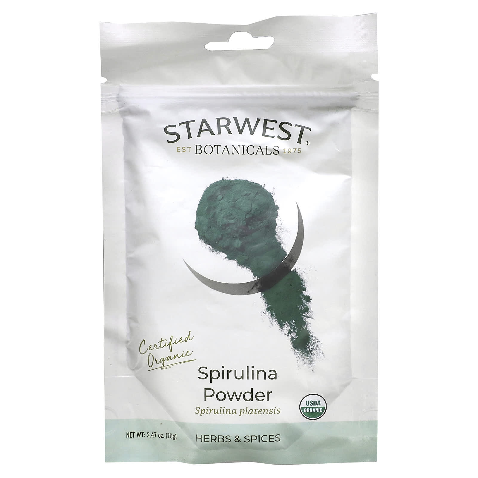 Starwest Botanicals, Organic Spirulina Powder, 2.47 oz (70 g) - Image 1