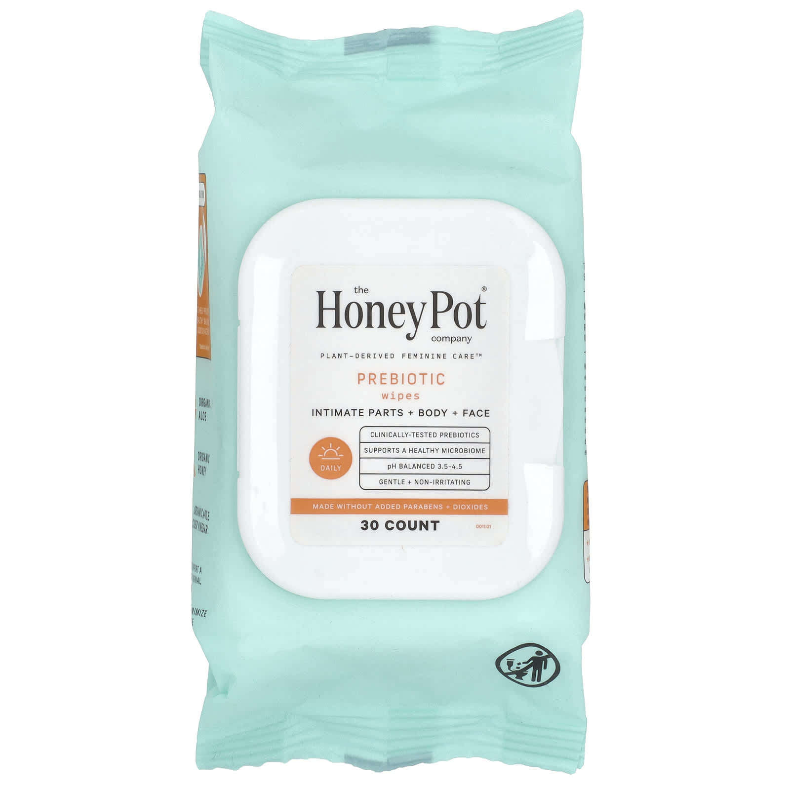 The Honey Pot Company, Prebiotic Wipes, 30 Count - Image 1
