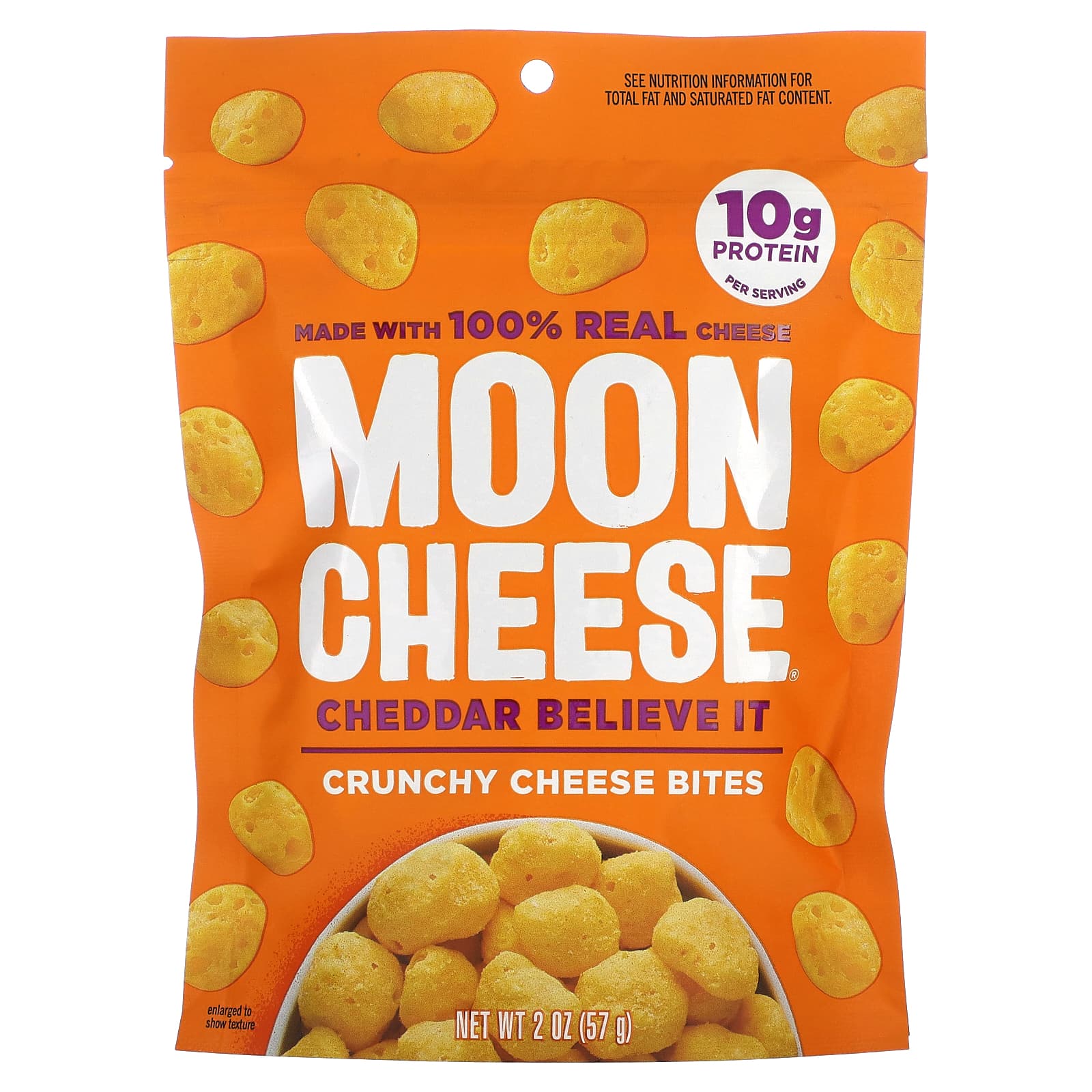 Moon Cheese, Crunchy Cheese Bites, Cheddar Believe It, 2 oz (57 g) - Image 1