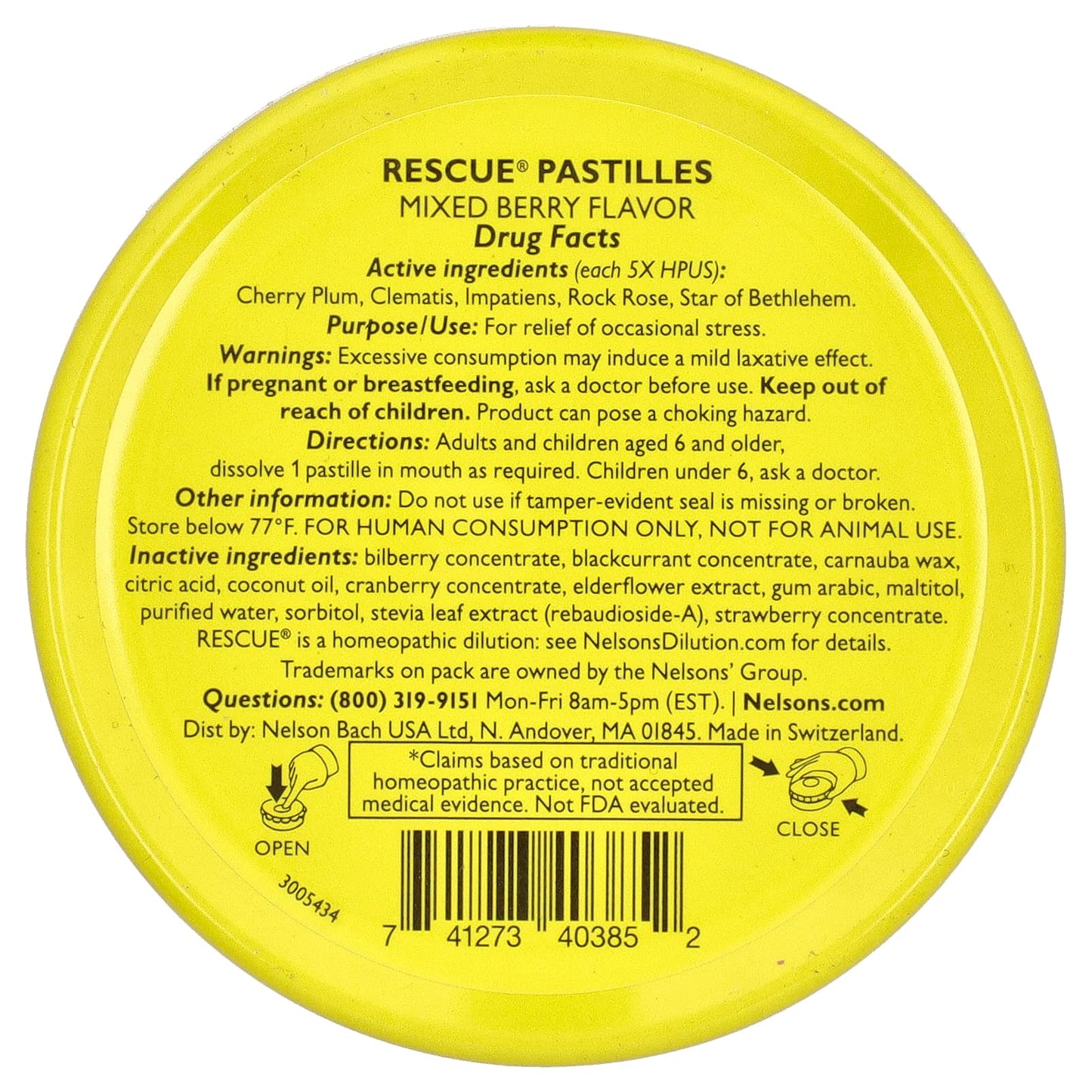 Bach Stress Relief Pastilles, Natural Anxiety Aid, Mixed Berry - Image 2