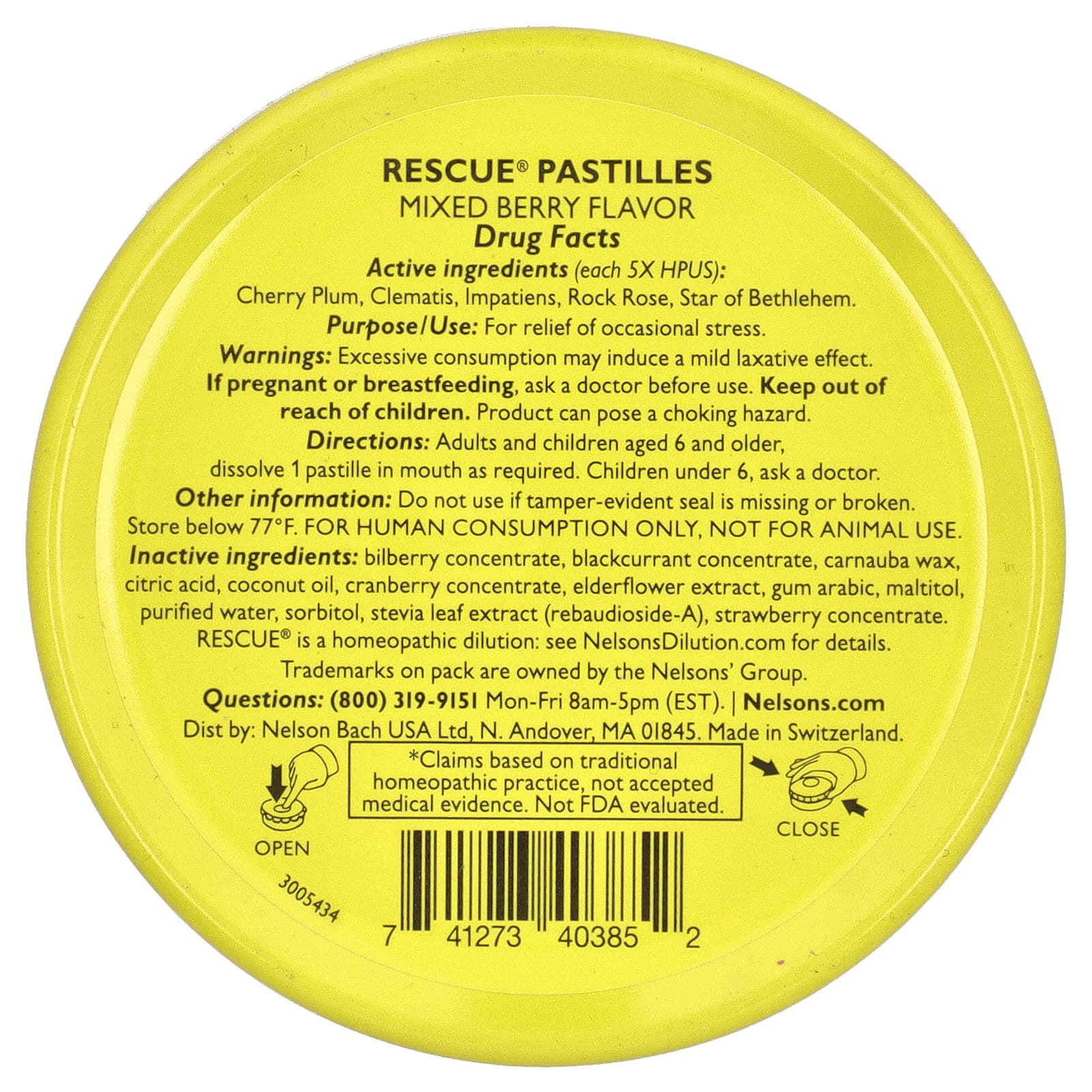 Bach Stress Relief Pastilles, Natural Anxiety Aid, Mixed Berry - Image 2
