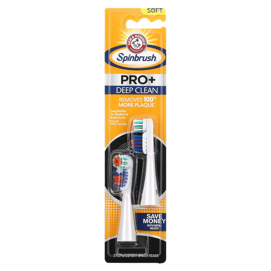 Spinbrush, Pro +, Deep Clean, Replacement Brush Heads, Soft, 2 Brush Heads - Image 1