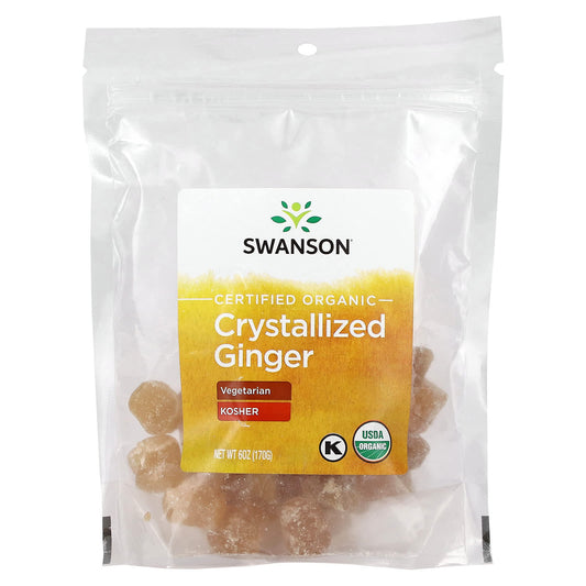 Swanson, Certified Organic Crystallized Ginger, 6 oz (170 g) - Image 1