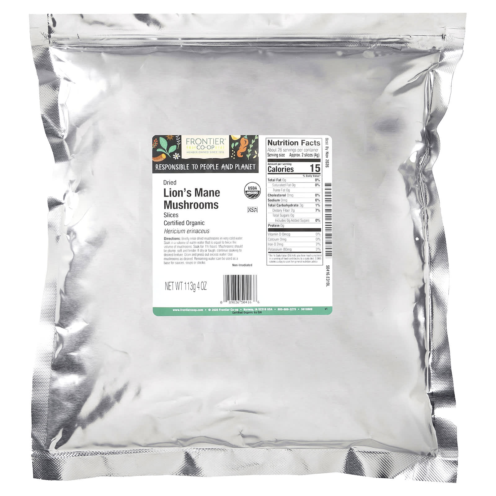 Organic Lion's Mane Mushroom Slices by Frontier Co-op - Image 2