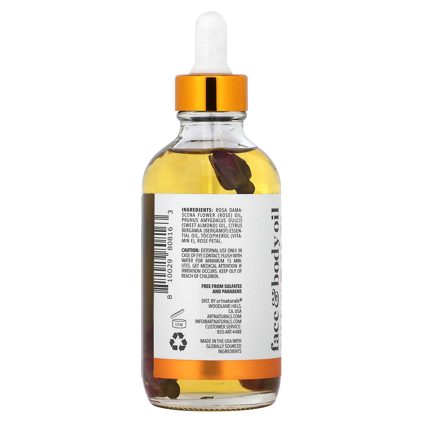 Rose Vitamin E Face & Body Oil for Moisturized Skin, Vegan, Paraben-Free - Image 2