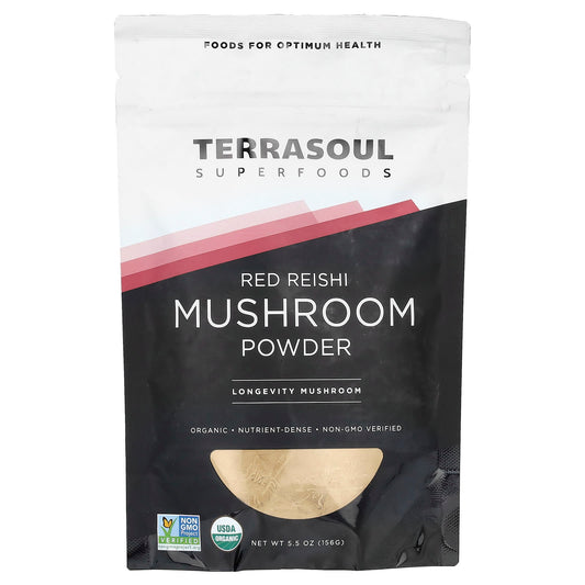 Terrasoul Superfoods, Red Reishi Mushroom Powder, 5.5 oz (156 g) - Image 1