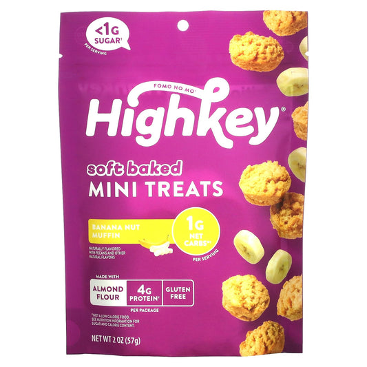 Soft Baked Banana Nut Muffin Mini Treats by HighKey (2 oz, 57g, 1g Net Carb, Keto Friendly) - Image 1