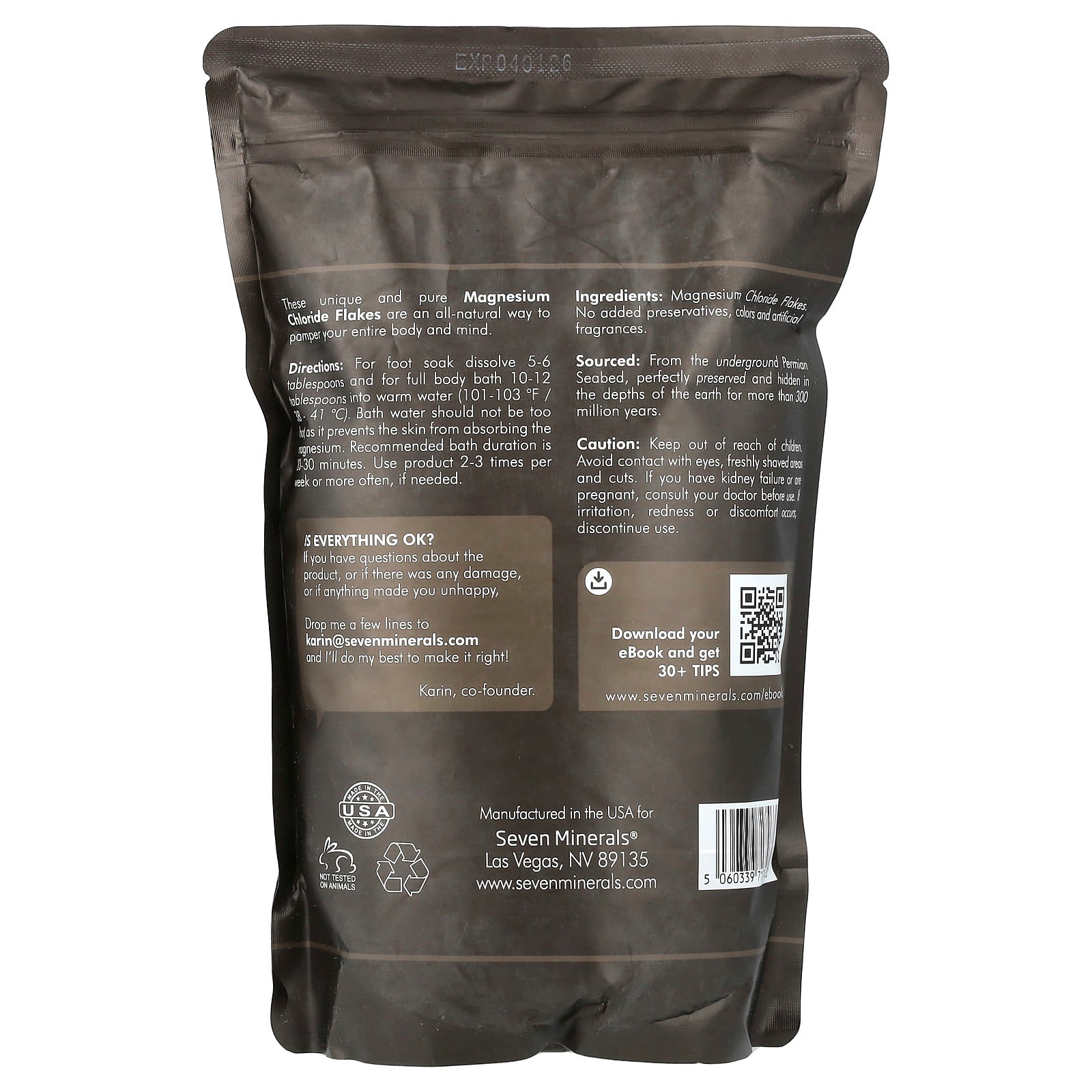 Seven Minerals, Pure Magnesium Bath Flakes, 3 lb (1.36 kg) - Image 2