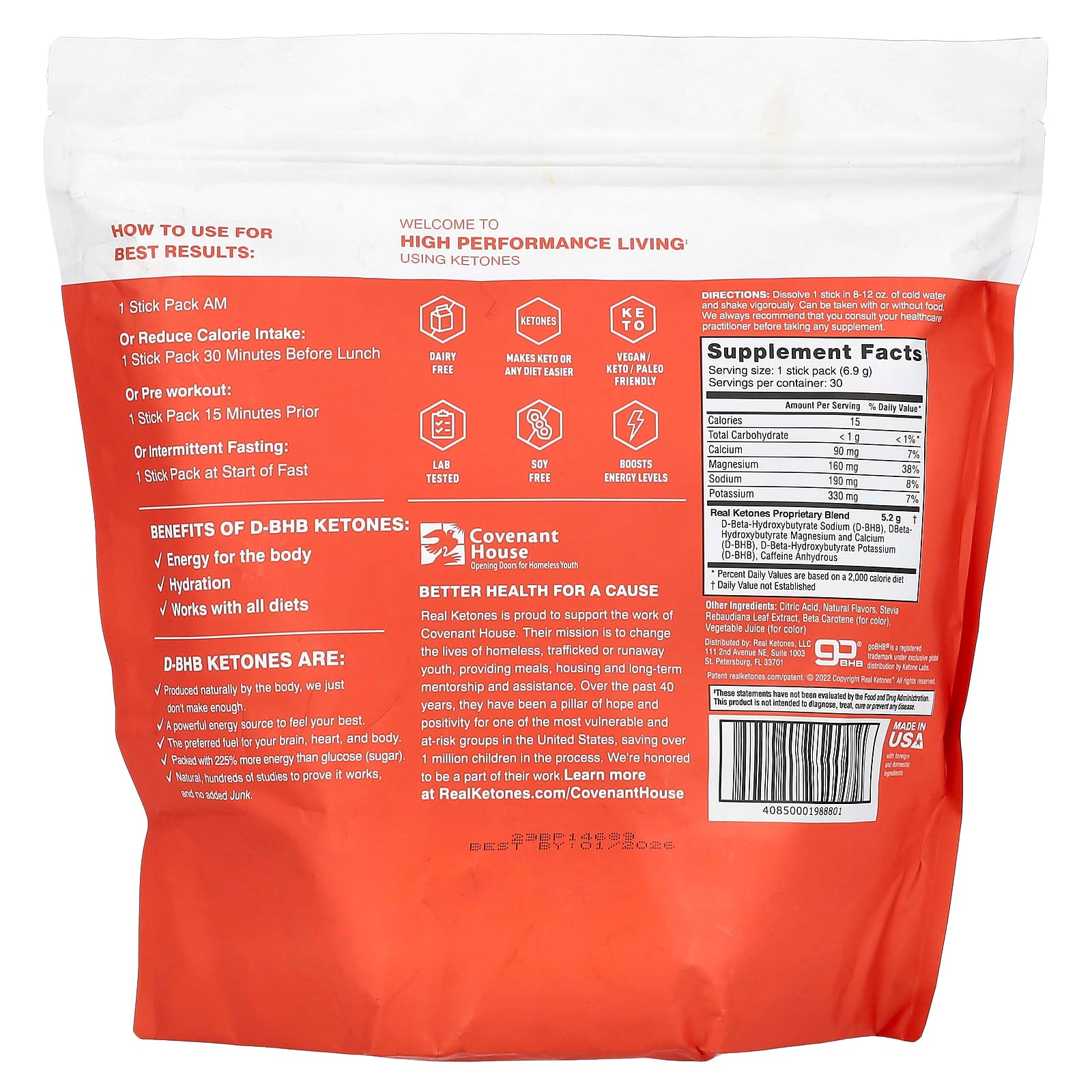 Real Ketones, Shift, Caffeinated Peach, 30 Drink Mix Packets, 0.24 oz (6.9 g) Each - Image 2