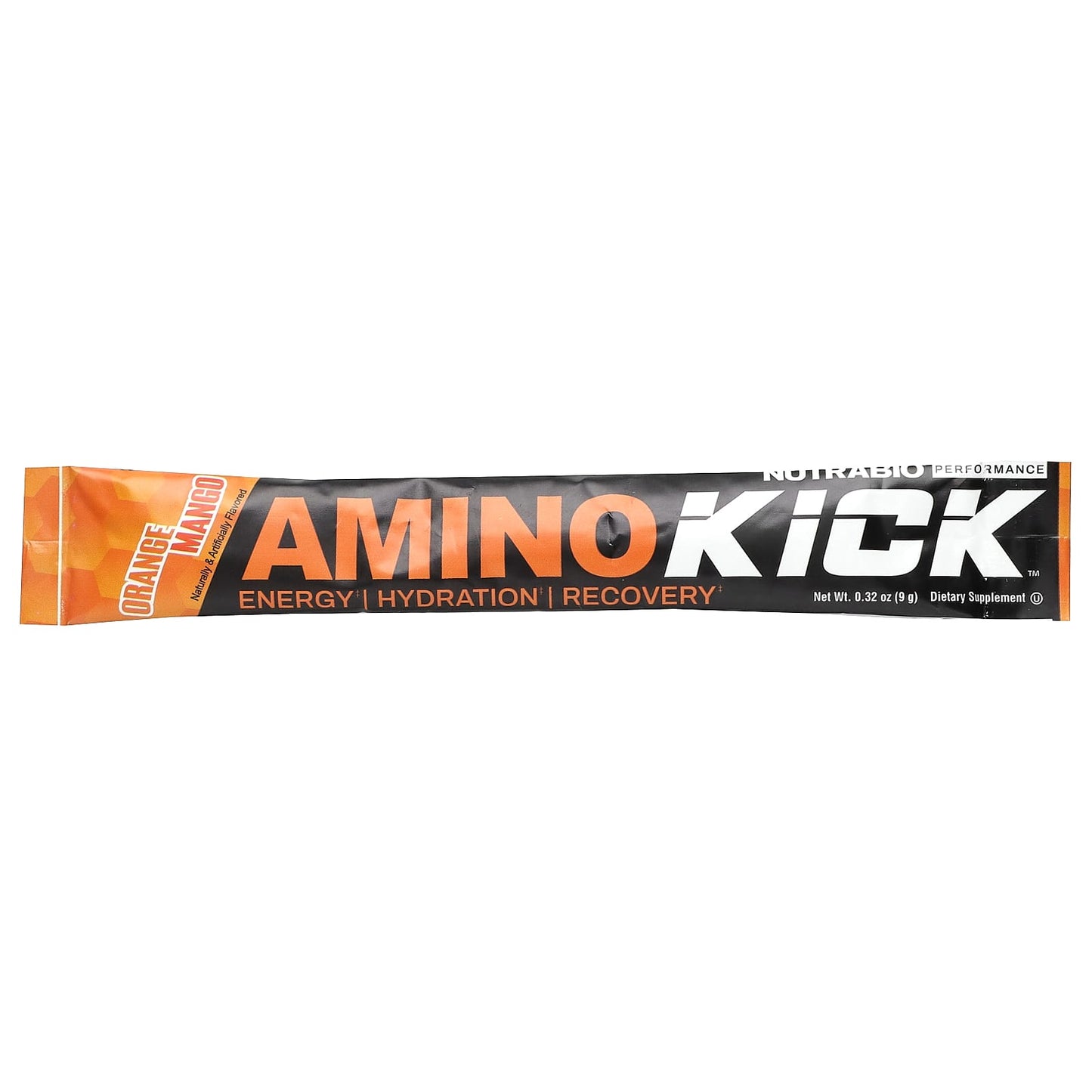 NutraBio, Amino Kick, Orange Mango, 1 Stick Pack, 0.32 oz (9 g) - Image 1