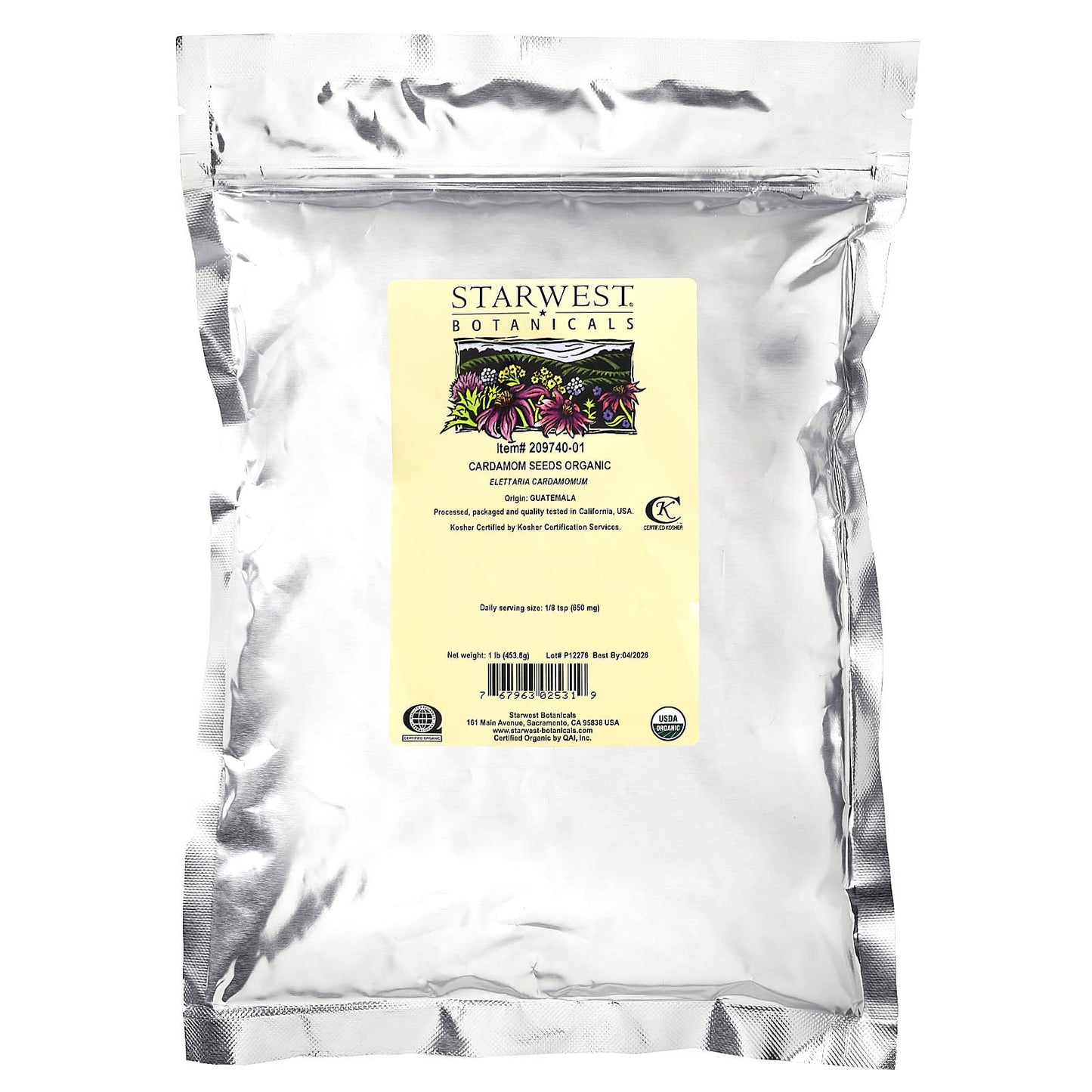 Starwest Botanicals, Organic Cardamom Seeds, 1 lb (453.6 g) - Image 2