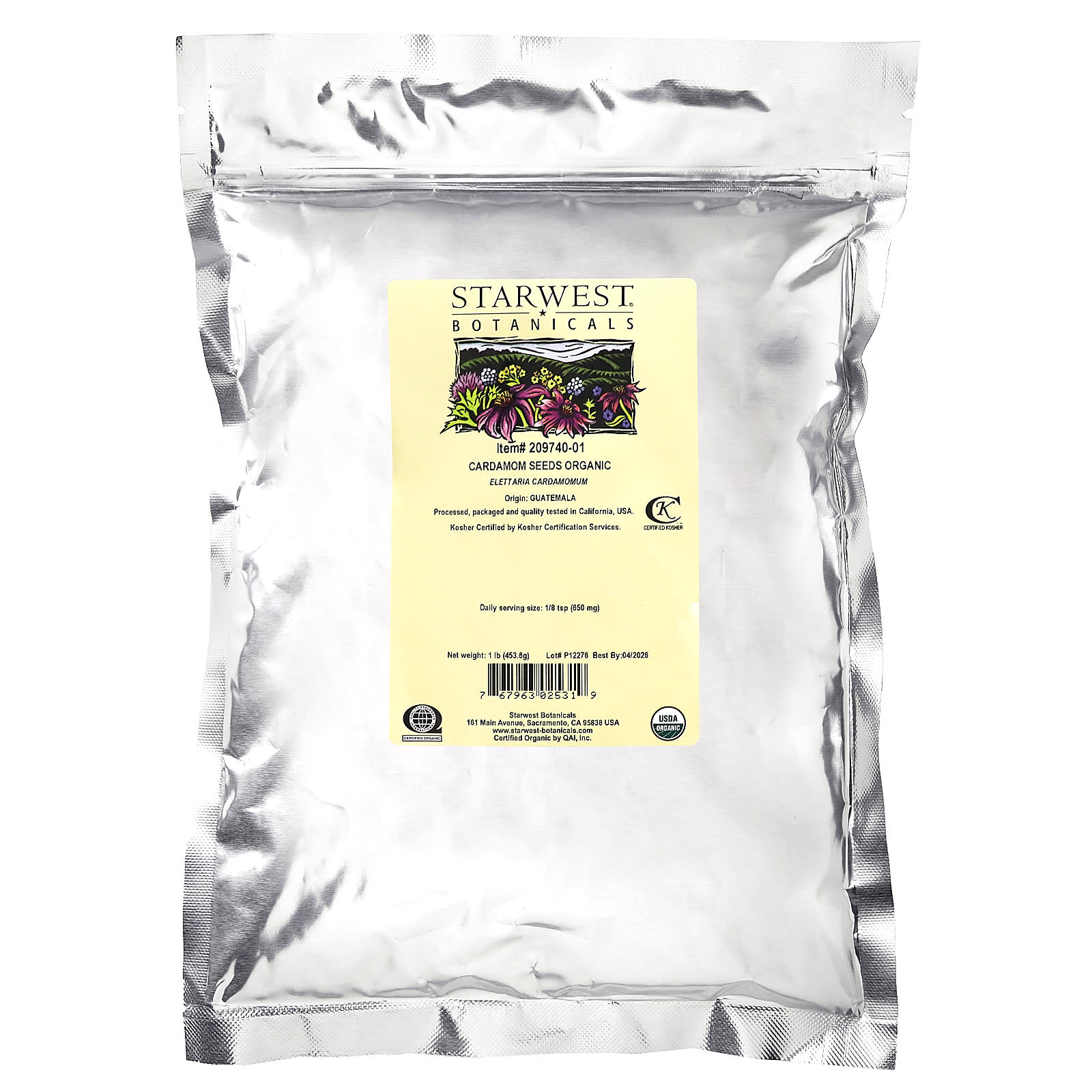 Starwest Botanicals, Organic Cardamom Seeds, 1 lb (453.6 g) - Image 2