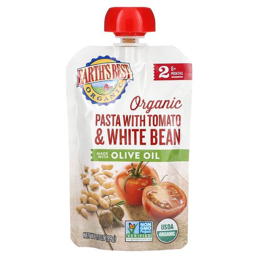 Organic Baby Pasta with Tomato & White Bean by Earth's Best - 6+ Months - Image 1