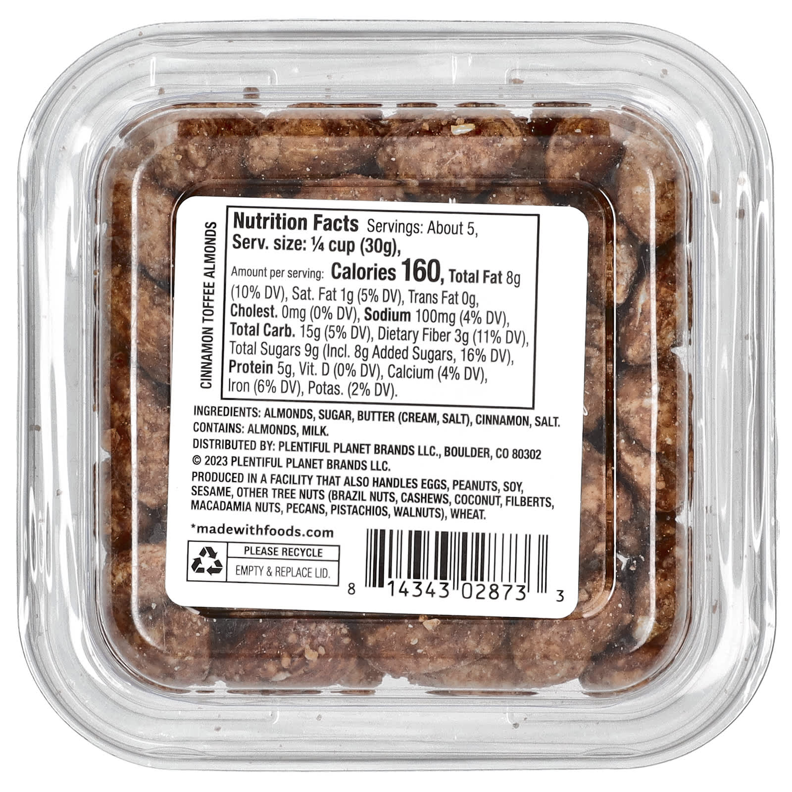 Made With, Cinnamon Toffee Almonds, 5 oz (142 g) - Image 2