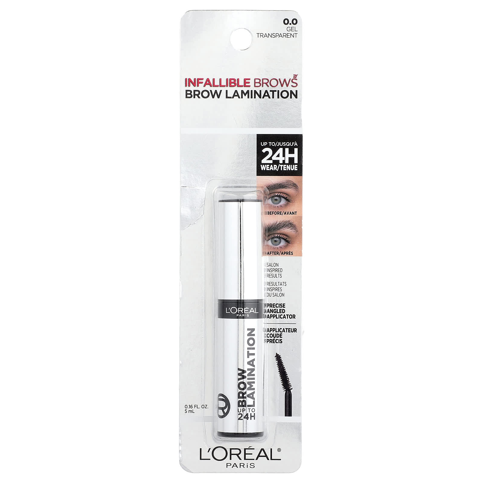 L'Oréal, Infallible Brows™ Brow Lamination, 0.0 Gel Transparent, 0.16 fl oz (5 ml) - Image 2