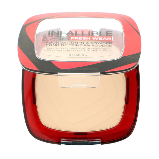 L'Oréal, Infallible 24H Fresh Wear, Foundation In A Powder, 10 Porcelain, 0.31 oz (9 g) - Image 1