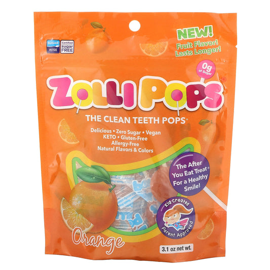 Zollipops, The Clean Teeth Pops, Orange, 3.1 oz - Image 1