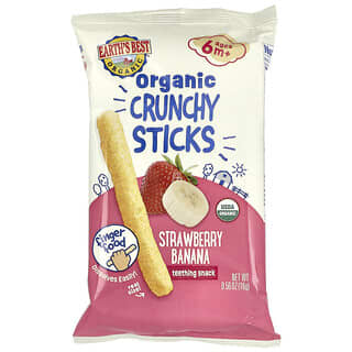 Organic Crunchy Sticks for Teething, Strawberry Banana, 6+ Months, 0.56 oz