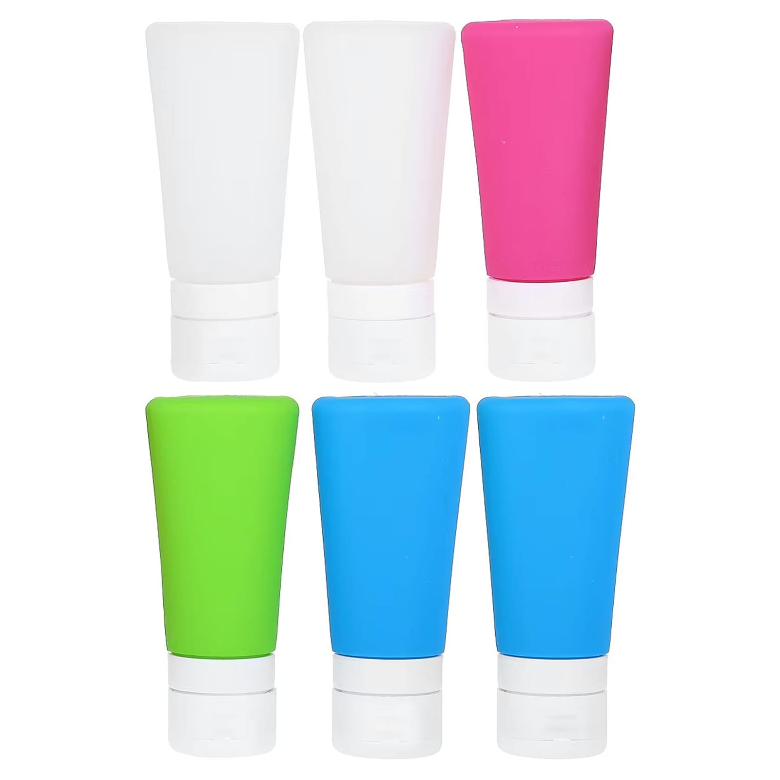 Flents 6-Piece Silicone Bottle Set, 3 oz Each - Image 1