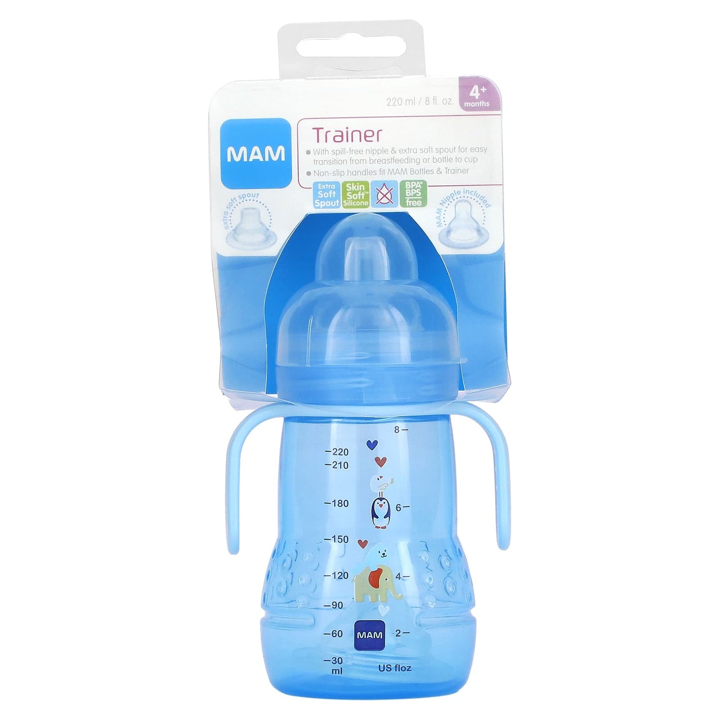 MAM, Trainer, 4+ Months, Blue , 8 fl oz (220 ml) - Image 1