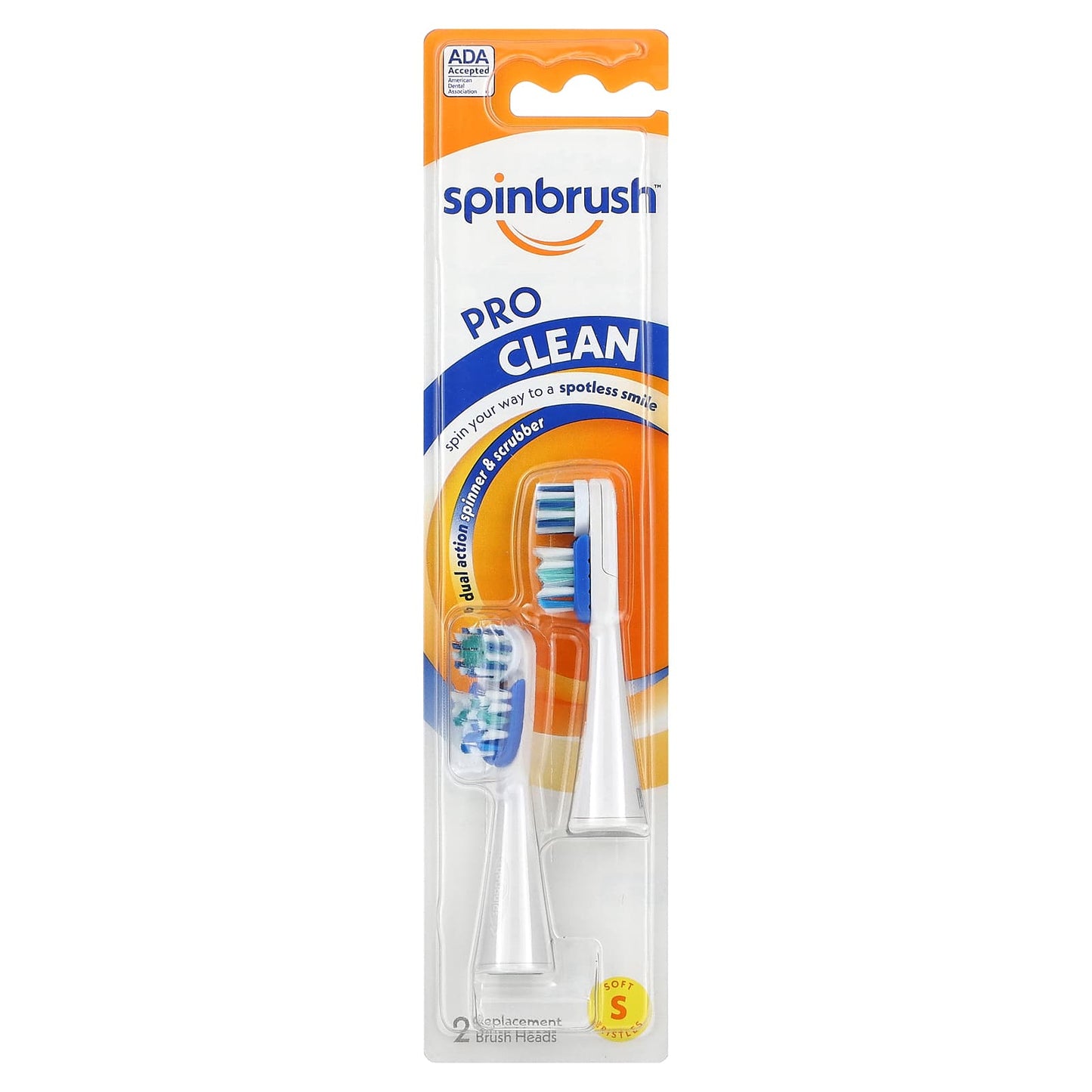 Spinbrush, Pro Clean, Replacement Brush Heads, Soft Bristles, 2 Brush Heads - Image 1