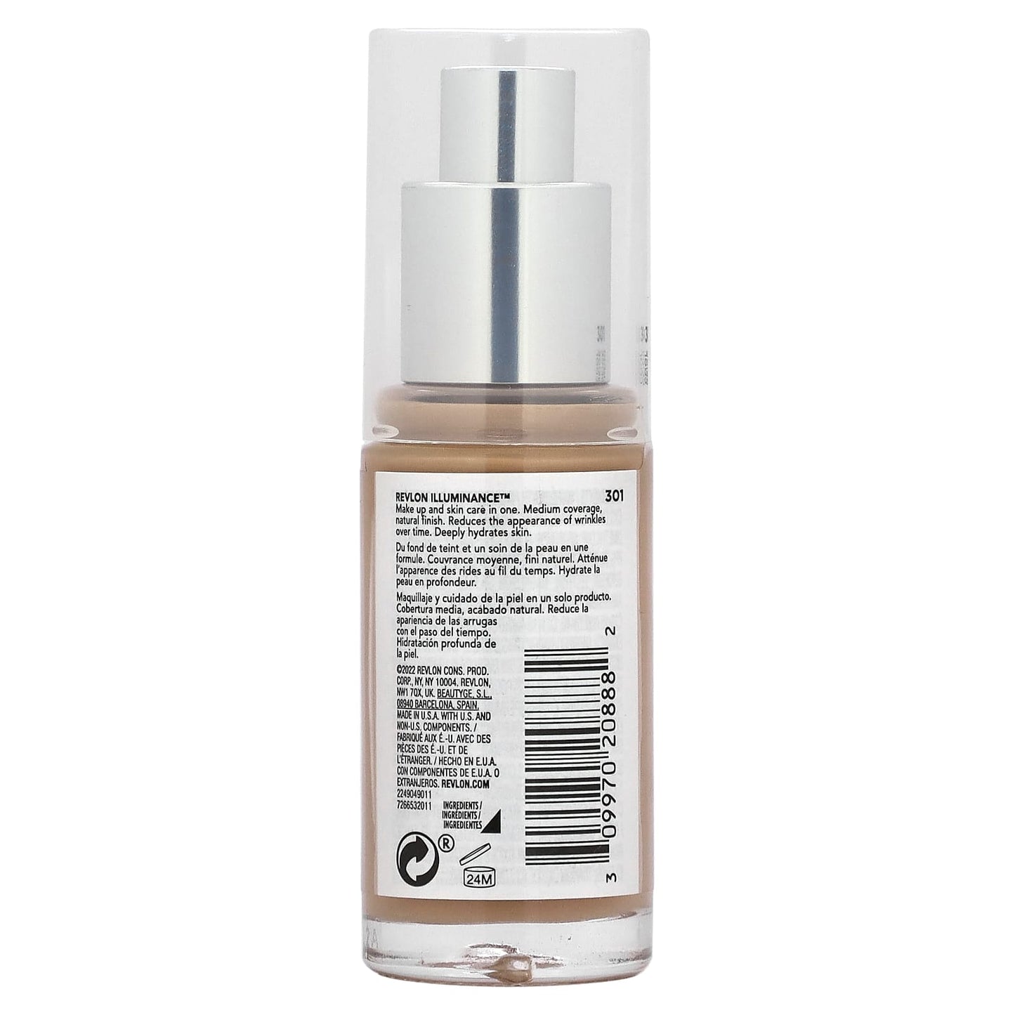 Revlon, Illuminance, Skin-Caring Foundation, 301 Cool Beige, 1 fl oz (30 ml) - Image 2