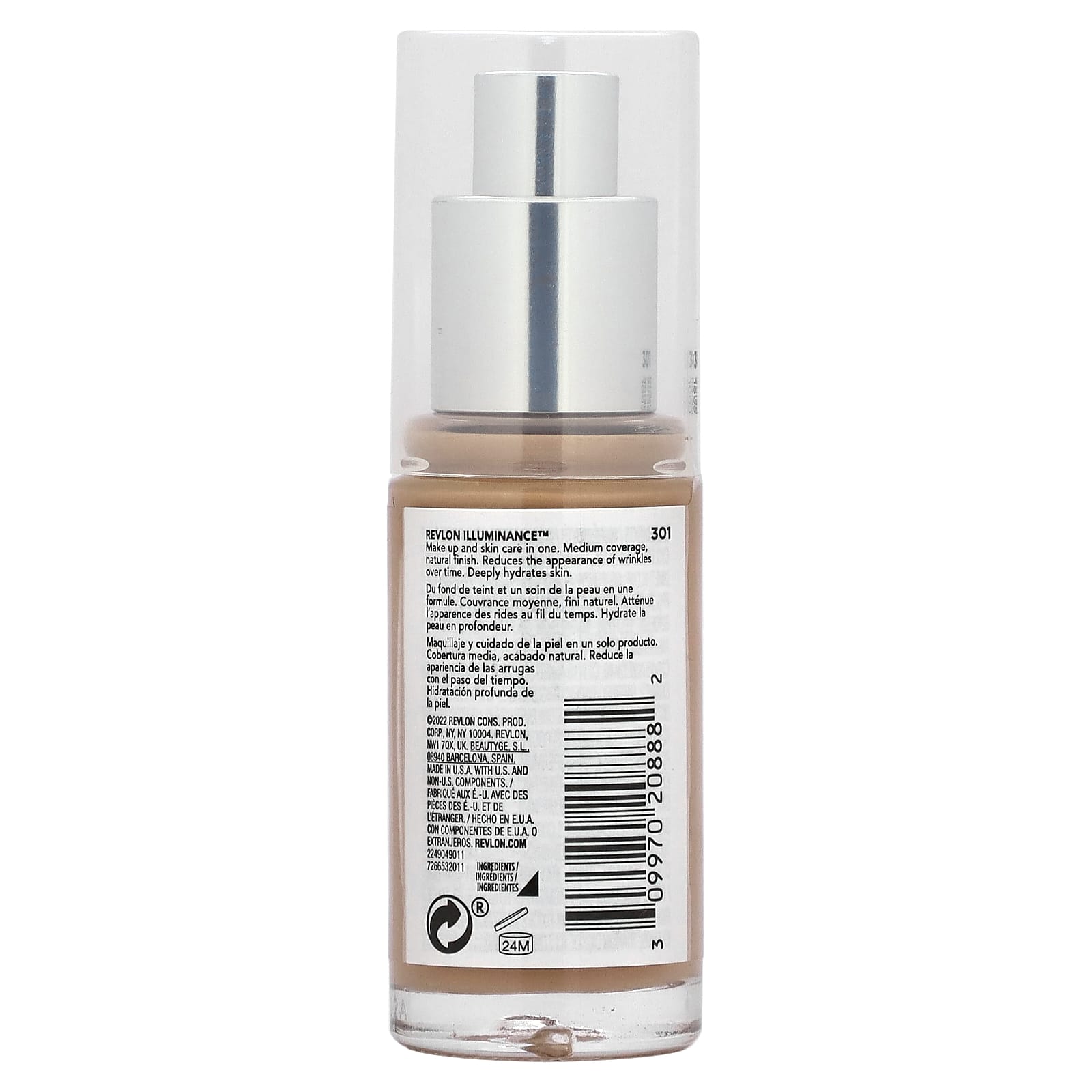Revlon, Illuminance, Skin-Caring Foundation, 301 Cool Beige, 1 fl oz (30 ml) - Image 2