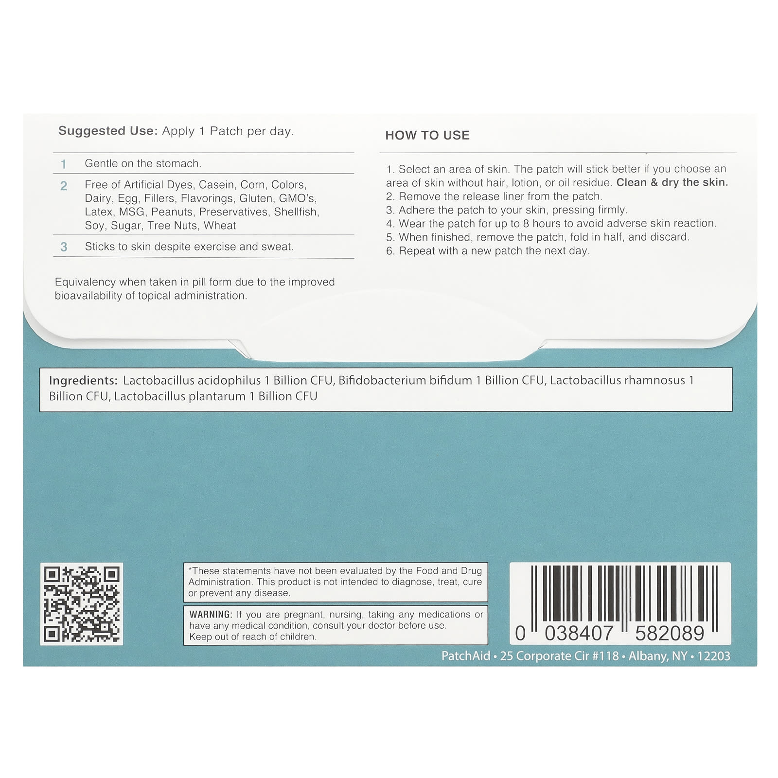 PatchAid, Probiotic Patch , 30 Patches