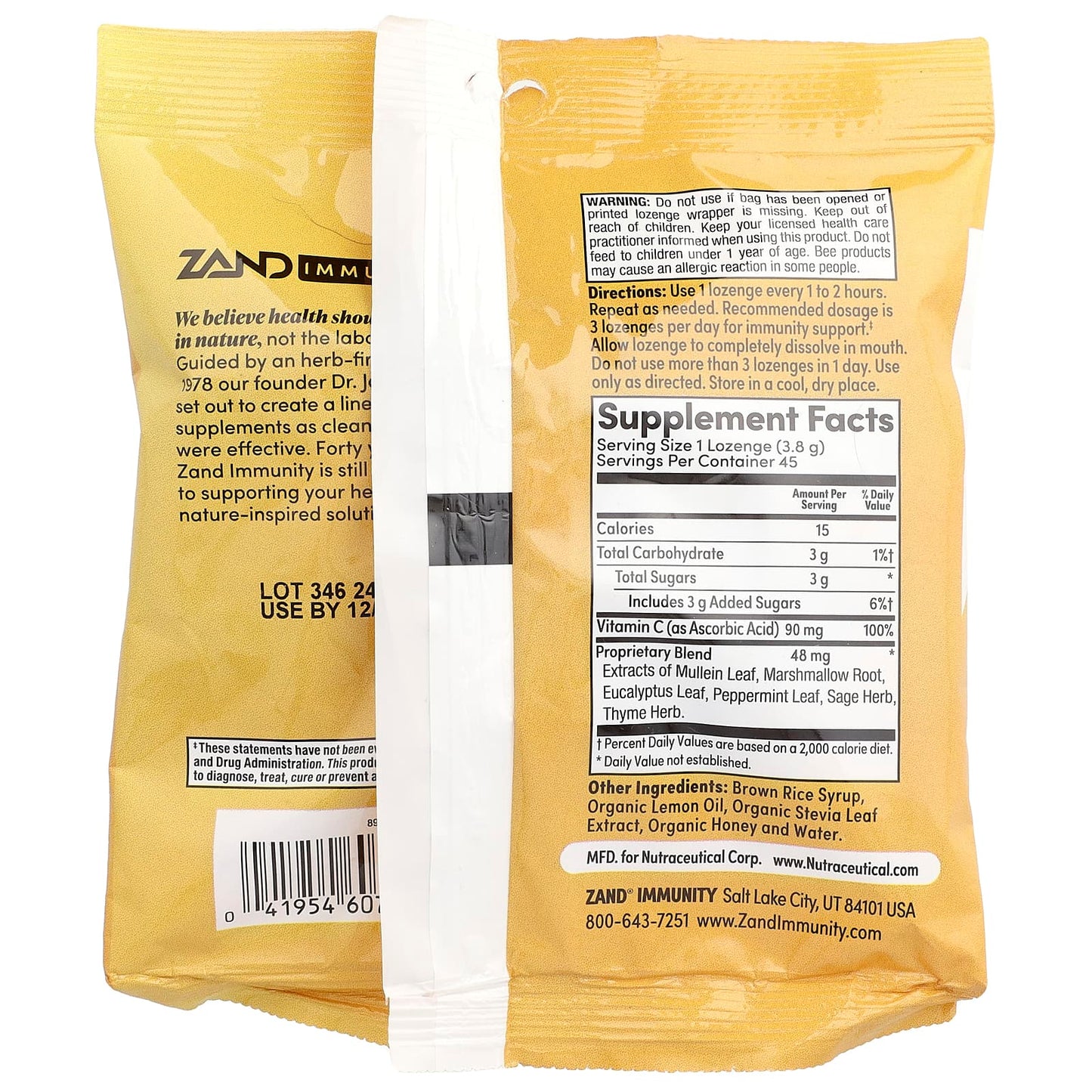 Zand, Immunity™, Lemon Honey Lozenges, 45 Lozenges - Image 2