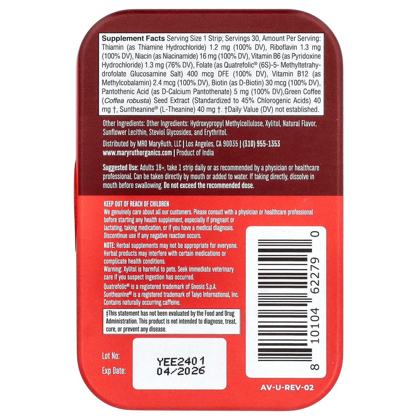 MaryRuth's, Energy Dissolving Strips, Strawberry, 30 Strips - Image 2