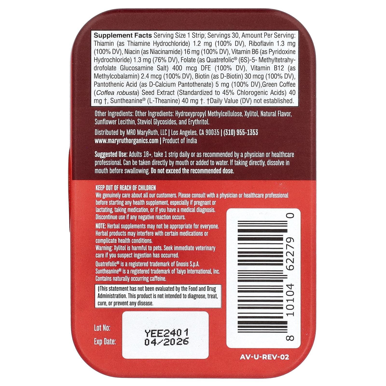 MaryRuth's, Energy Dissolving Strips, Strawberry, 30 Strips - Image 2