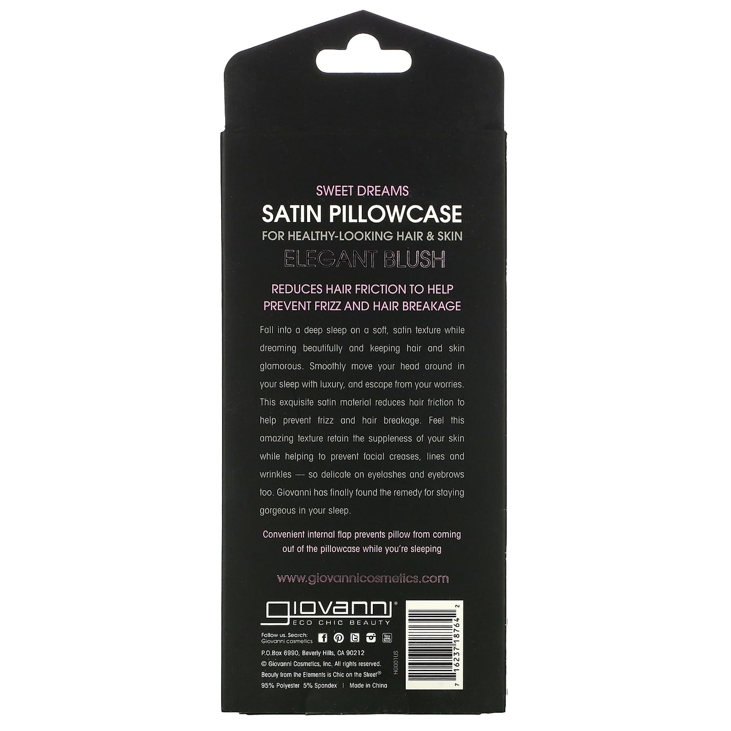 Giovanni Satin Pillowcase for Healthy Hair & Skin - Blush - Image 2