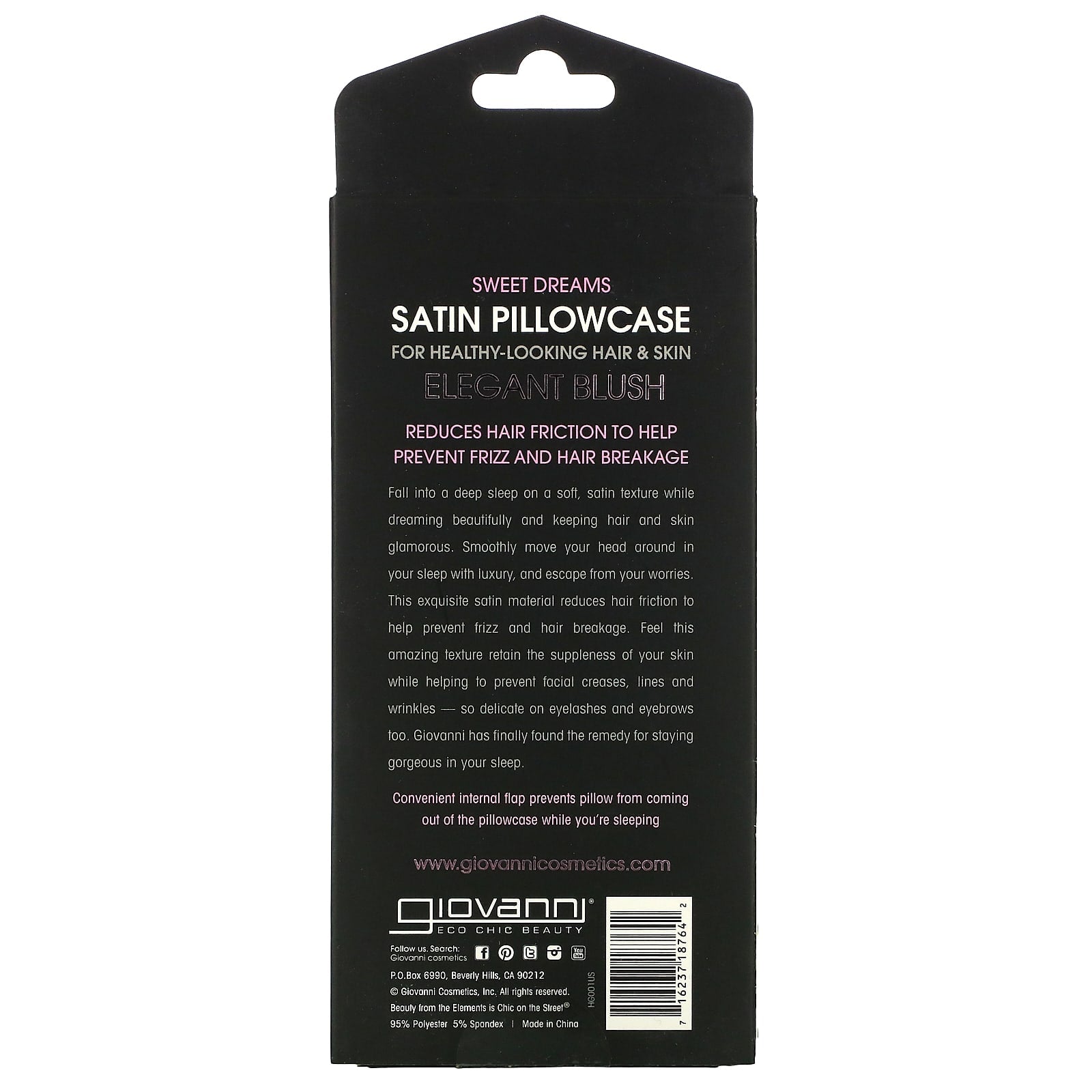 Giovanni Satin Pillowcase for Healthy Hair & Skin - Blush - Image 2