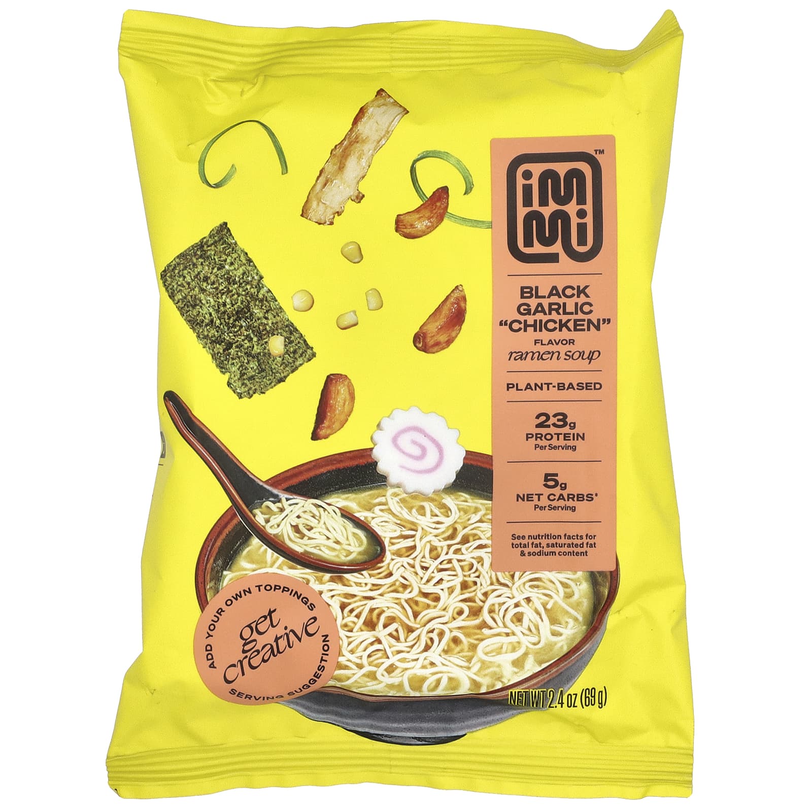 Immi Black Garlic Chicken Ramen, Plant-Based, 2.4 oz - Image 1