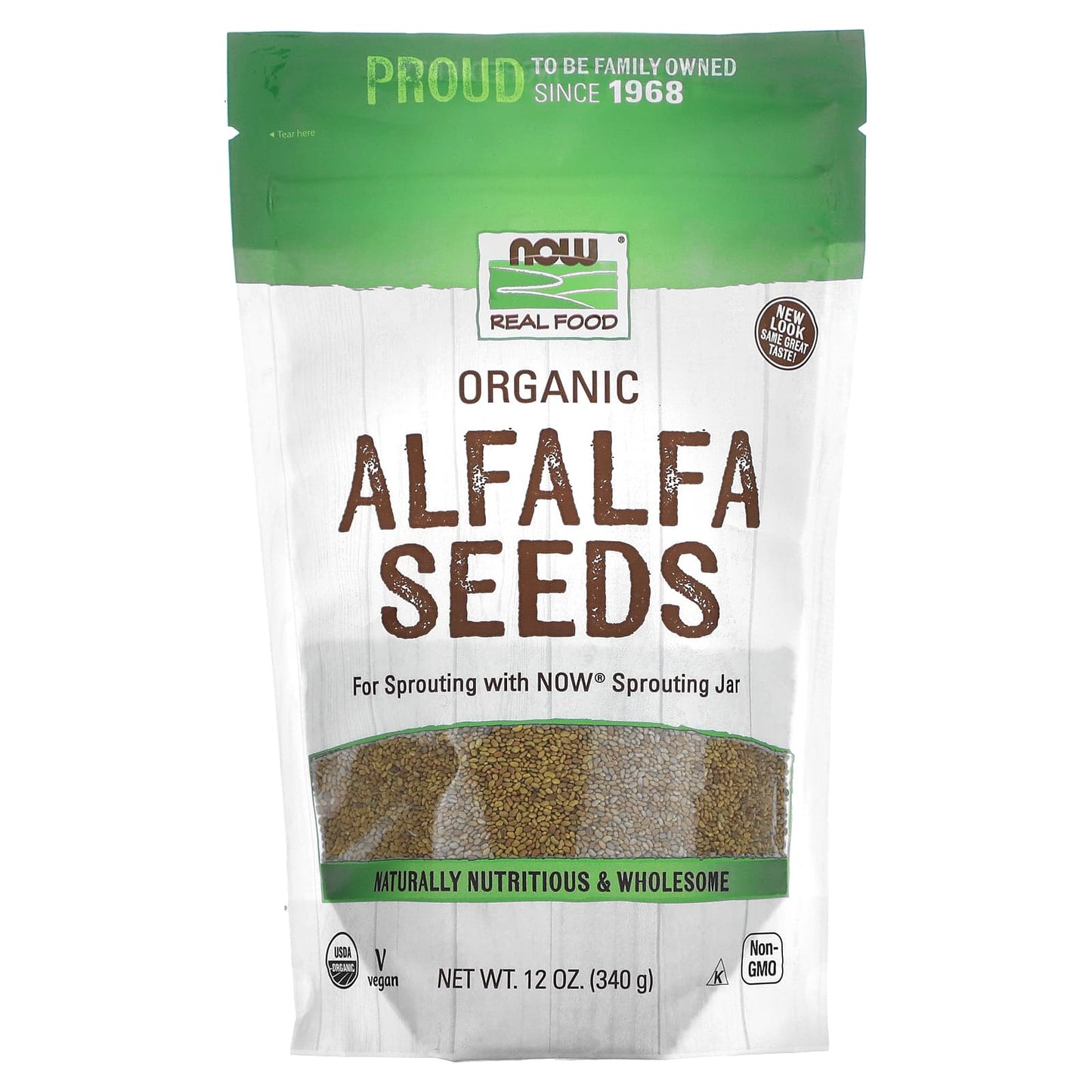 NOW Foods, Organic Alfalfa Seeds, 12 oz (340 g) - Image 1