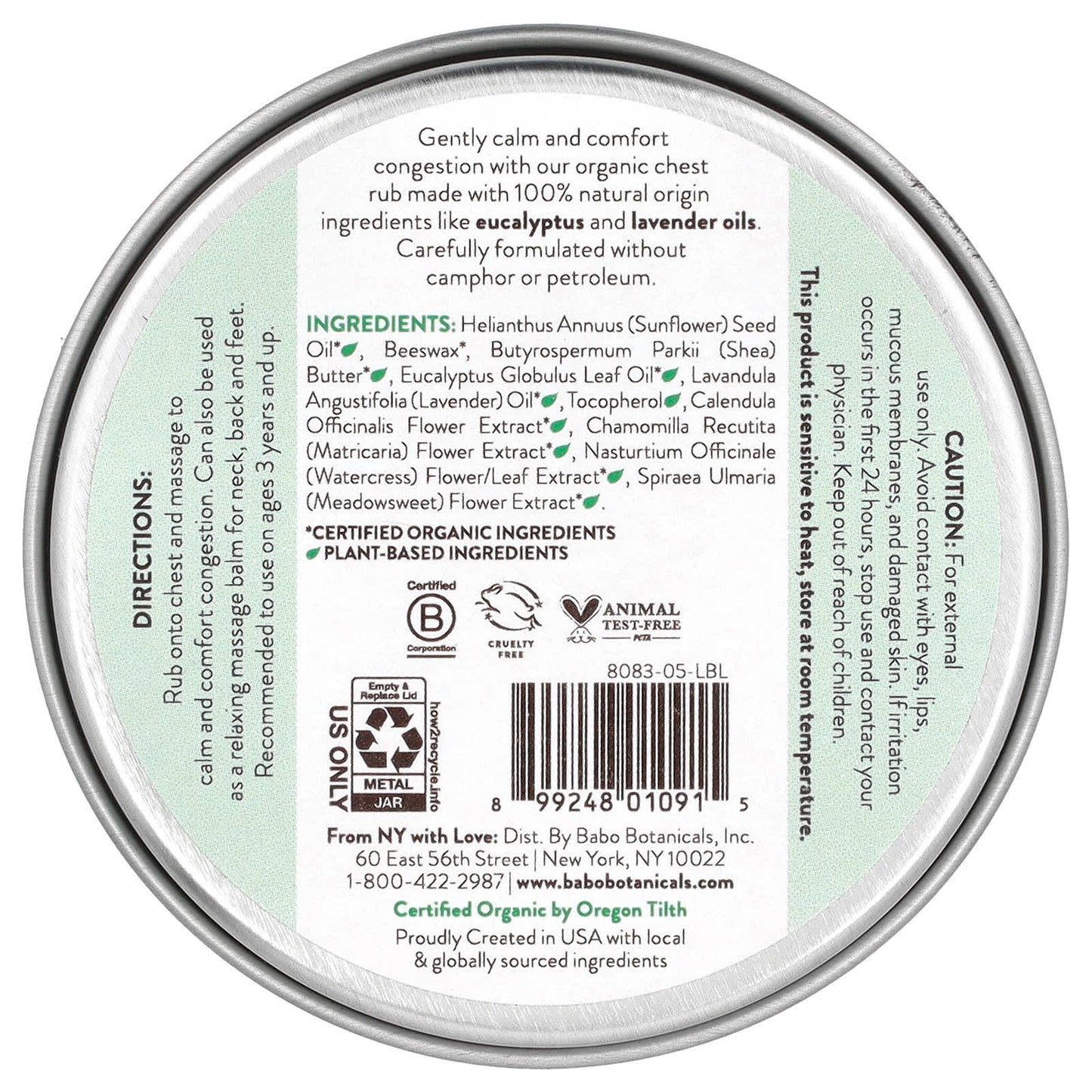 Organic Eucalyptus Chest Rub by Babo Botanicals - Soothing Congestion Relief - Image 2