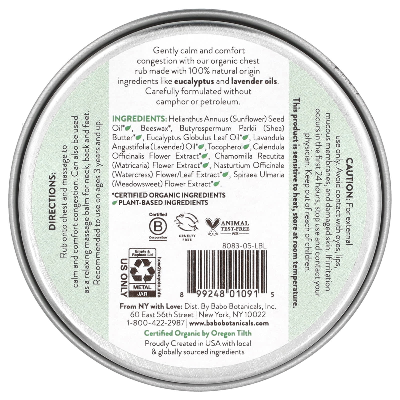 Organic Eucalyptus Chest Rub by Babo Botanicals - Soothing Congestion Relief - Image 2