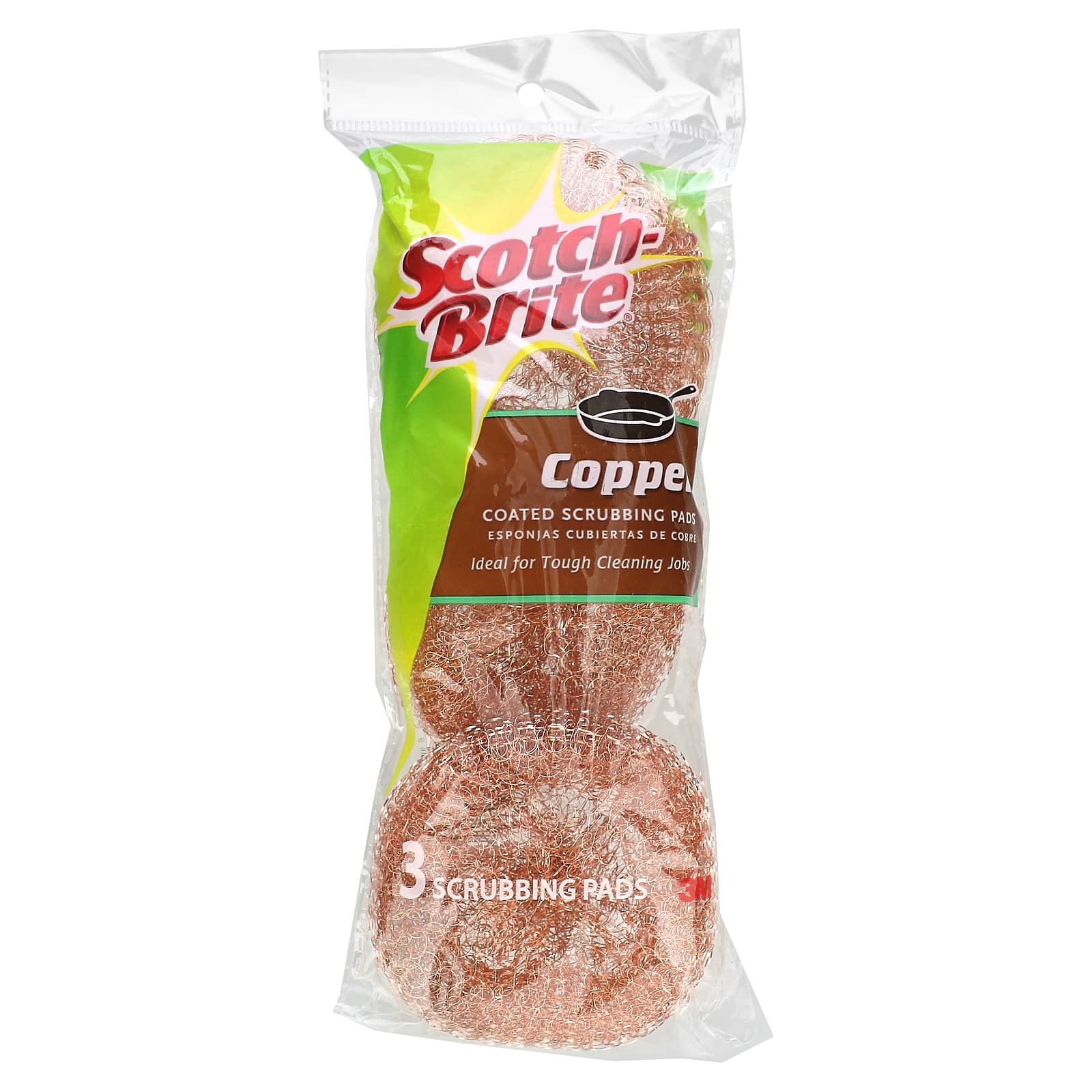 Scotch-Brite, Copper Coated Scrubbing Pads, 3 Scrubbing Pads - Image 1