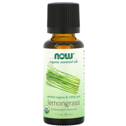 NOW Foods, Organic Essential Oils, Lemongrass, 1 fl oz (30 ml) - Image 1