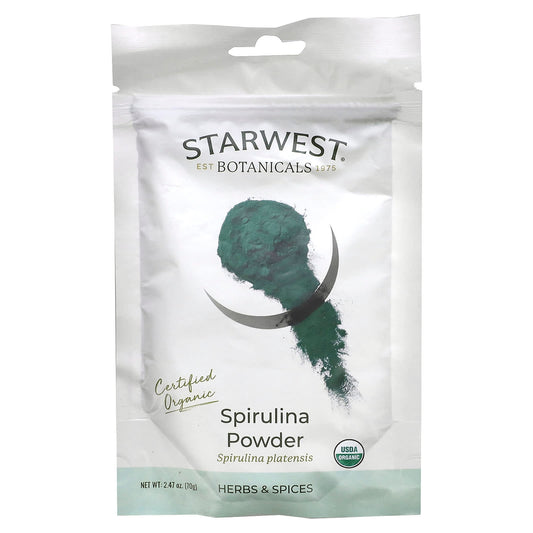 Starwest Botanicals, Organic Spirulina Powder, 2.47 oz (70 g) - Image 1