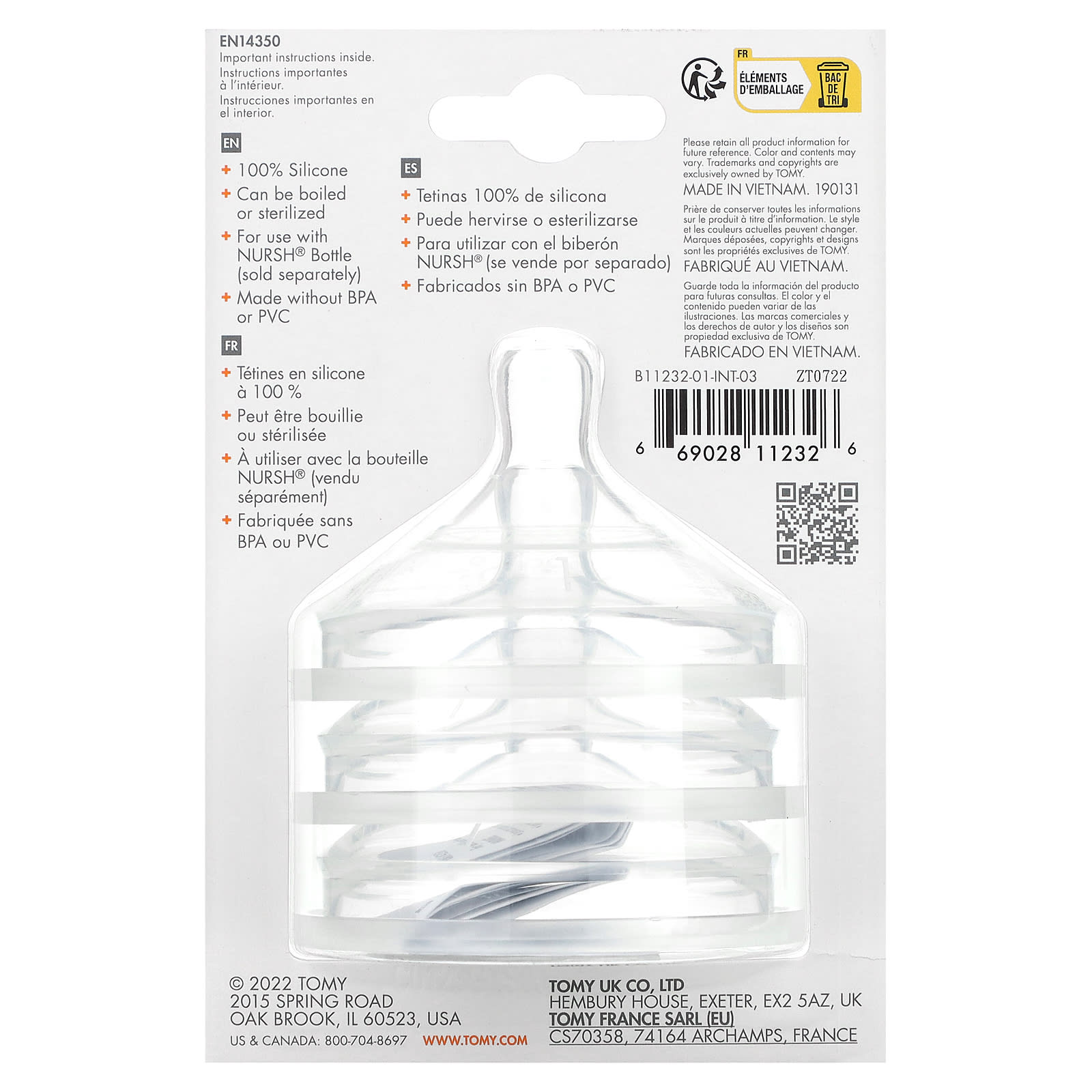 Boon Nursh 100% Silicone Nipples for 0+ Months, Slow Flow, 3 Pack - Image 2
