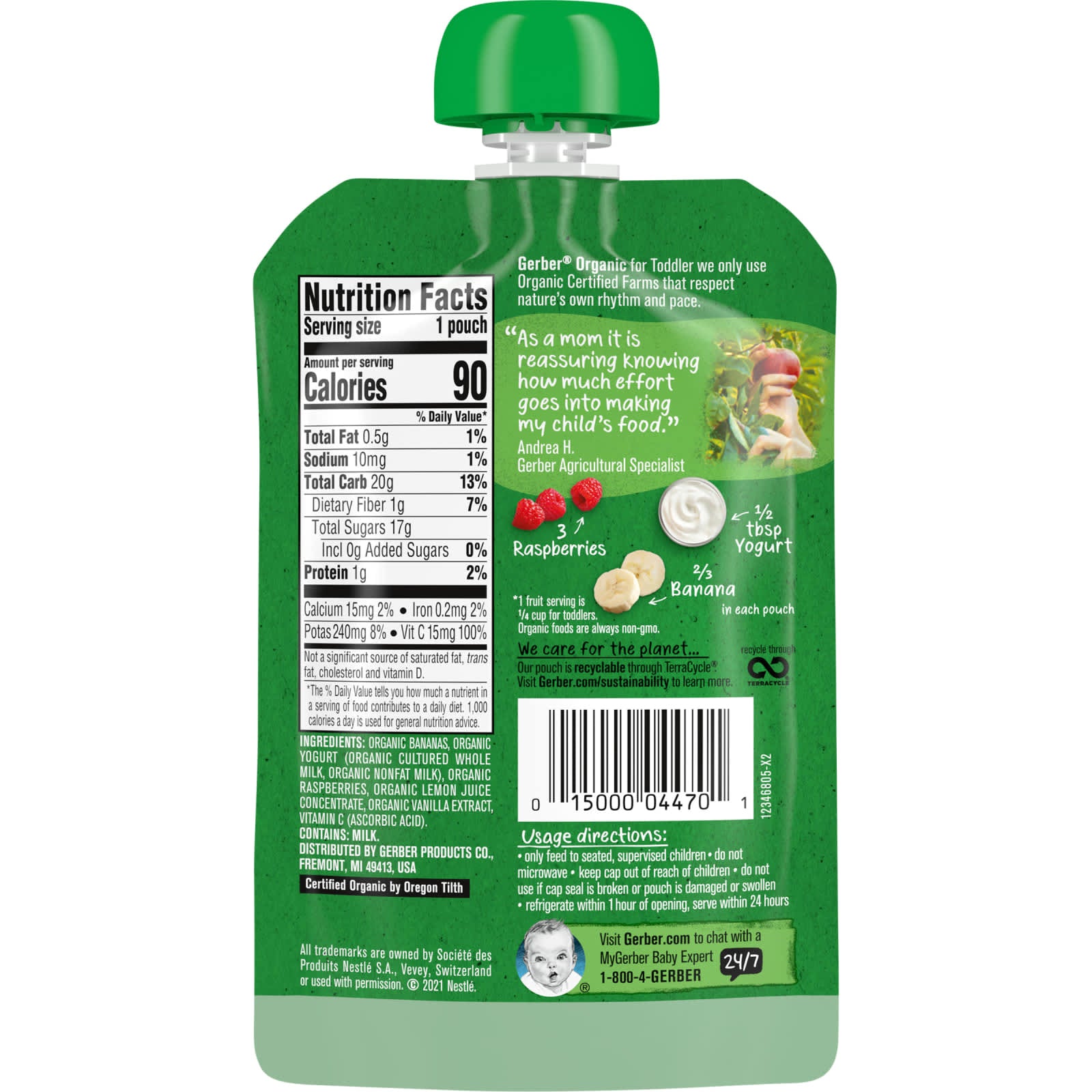 Gerber Organic Toddler Fruit Snack 12+ Months, 3.5 oz (99g) - Image 2