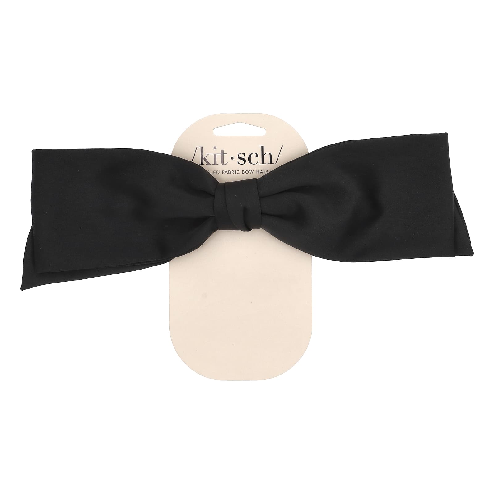 Kitsch, Recycled Fabric Bow Hair Clip, Black, 1 Clip - Image 1