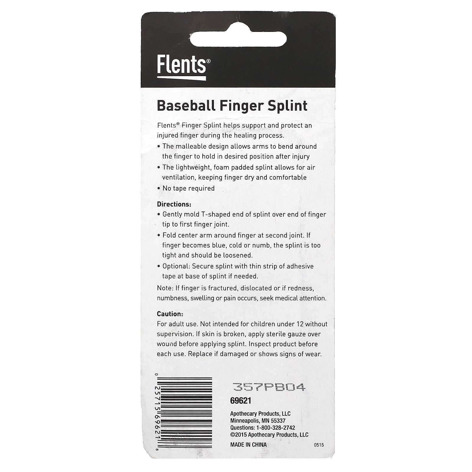 Flents Large Baseball Finger Splint, Support & Protect Injured Finger - Image 2