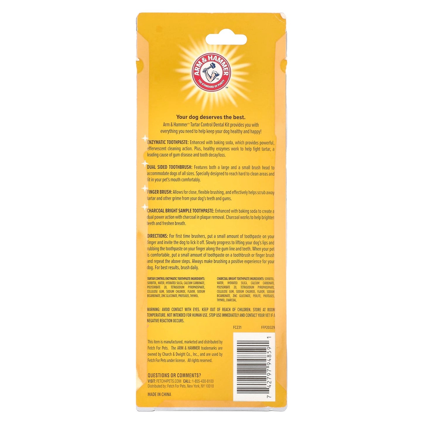 Arm & Hammer Tartar Control Dental Kit for Dogs - 4 Piece Kit - Image 2