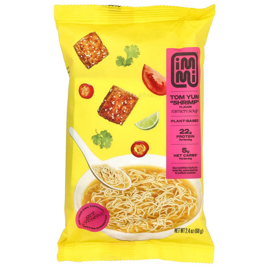 Immi Tom Yum Shrimp Ramen Soup - Plant-Based, High Protein, Low Carb - Image 1