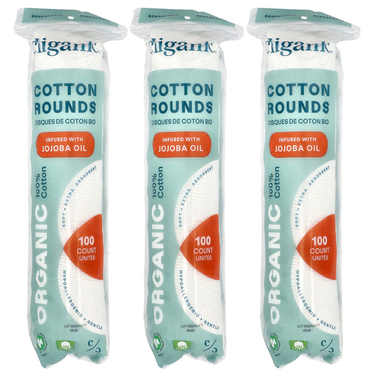 Certified Organic Cotton Makeup Remover Rounds - 300 Count - Image 1