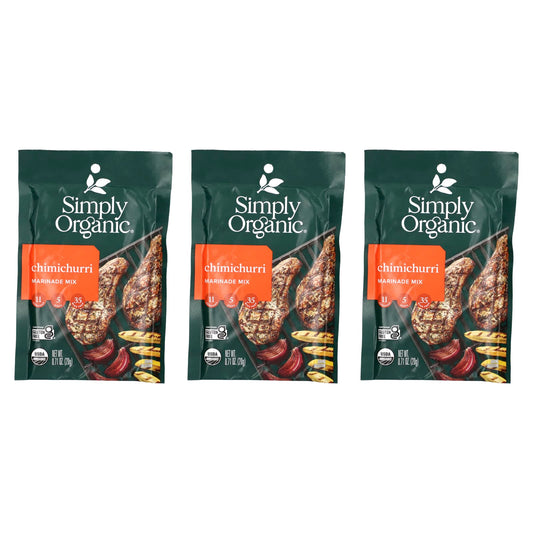 Simply Organic, Chimichurri Marinade Mix, 3 Packets, 0.71 oz (20 g) Each - Image 1
